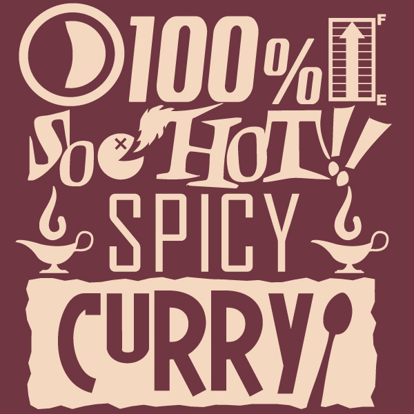 100%SO HOT!!<br />SPICY CURRYTシャツ