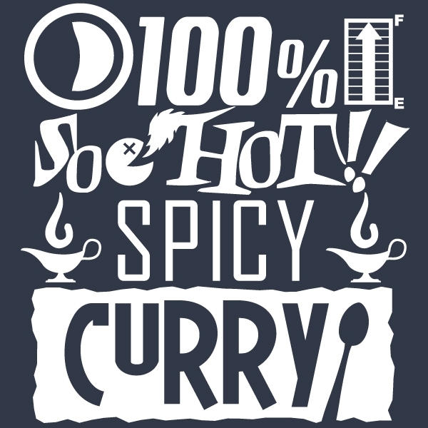 100%SO HOT!!<br />SPICY CURRYTシャツ