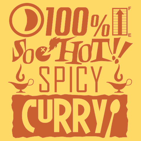 100%SO HOT!!<br />SPICY CURRYTシャツ