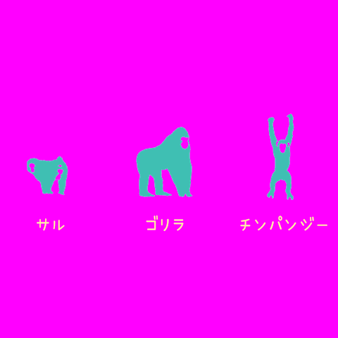 サル ゴリラ チンパンジーTシャツ