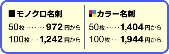 デザインビジネス名刺料金